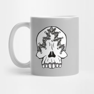 Black and white skull with stitches Mug